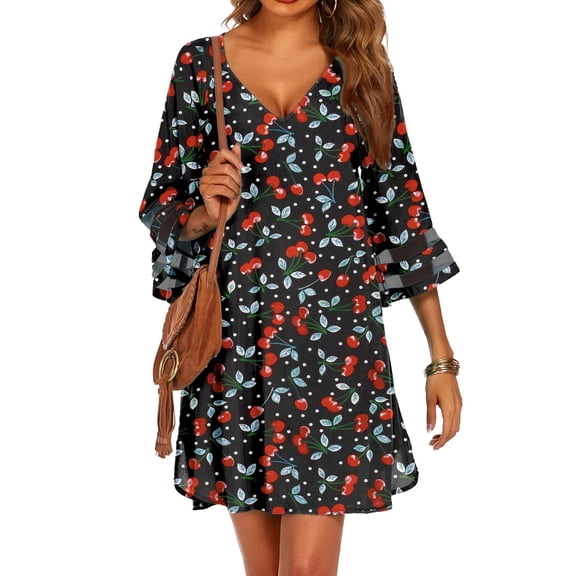 Ekouaer Coverups for Women Knee Length Swim Cover Up Dress 2025 Flowy Swimsuit Coverup Summer Hawaiian Beach Coverups Colored Leaves