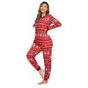 EKOUAER Womens Christmas Pajama Set Long Sleeve Holiday Sleepwear Winter Lounge Outfit