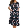 thumbnail image 1 of Ekouaer House Dress for Women with Pockets Button Down Duster Housecoat Short Sleeve Patio Dress Nightgown, 1 of 6