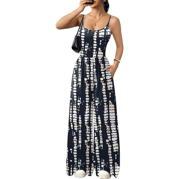 Ekouaer Jumpsuits for Women Sleeveless Spaghetti Strap Womens Jumpsuit One Piece Wide Leg Summer Romper With Pockets Beach Vacation Outfits 2026