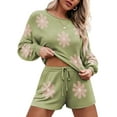 thumbnail image 1 of Ekouaer Knit Pajamas Set for Women Lounge Wear Sets Long Sleeve Sweatsuit Matching 2 Piece Outfits Casual Sweater Sets, 1 of 6