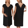thumbnail image 1 of Ekouaer Labor and Delivery Gown Maternity Dress Nursing Nightgown Sleepwear for Breastfeeding V Neck Short Sleeve Nightshirt Sleepwear, 1 of 7