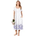thumbnail image 1 of Ekouaer Long Nightgown for Women Short Sleeve Sleepwear Plus Size Loungewear Mumu Dress Lounge Dress with Pockets, 1 of 6
