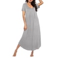 thumbnail image 1 of Ekouaer Long Nightgowns for Women House Dress Plus Size Sleepwear Pleated Full Length Loungwear, 1 of 6