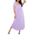 thumbnail image 1 of Ekouaer Long Nightgowns for Women Soft House Dress Pleated Front Nightshirt Full Length Loungwear, 1 of 6