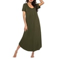 thumbnail image 1 of Ekouaer Long Nightgowns for Women Soft House Dress Pleated Front Nightshirt Full Length Loungwear, 1 of 6