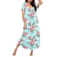 thumbnail image 1 of Ekouaer Long Nightgowns for Women Soft House Dress Pleated Front Nightshirt Full Length Loungwear, 1 of 6