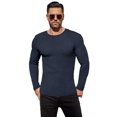 thumbnail image 1 of Ekouaer Long Sleeves Sweater for Men Ribbed Shirts Round Neck Tops Warm Thermal Blouse Soft Lightweight Undershirts, 1 of 5