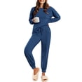 thumbnail image 1 of Ekouaer Lounge Sets for Women 2 Piece Jogger Pajama Long Sleeve Pants Loungewear Sweatsuits Casual Matching Outfits, 1 of 7
