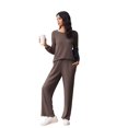 thumbnail image 1 of Ekouaer Lounge Sets for Women Comfy Ribbed Knit Pajamas Fall Long Sleeve Sleepwear 2 Piece Casual Loungewear, 1 of 6