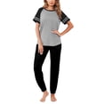 thumbnail image 1 of Ekouaer Lounge Sets for Women Two Piece Pajama Set Short Sleeve Crewneck Jogger Outfits and Sweatpants Tracksuit Light Gray S, 1 of 3