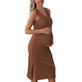 thumbnail image 1 of Ekouaer Women's Maternity Dress Rib Knit Sleeveless Baby Shower Dresses Casual Bodycon Pregnancy Clothes, 1 of 7