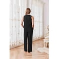 thumbnail image 1 of Ekouaer Maternity Nursing Robe Set 3 Pieces Sleeveless Top, Pregnancy Pants & Robe Double Layer Pajamas, 1 of 6