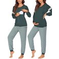 thumbnail image 1 of Ekouaer Maternity Pajama Set Nursing Pjs Women Breastfeeding Pregnancy Postpartum Clothes Long Sleeve Top & Pant with Pockets, 1 of 6