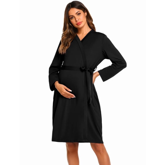 Ekouaer Maternity Robe 3 in 1 Labor Delivery Nursing Gown Hospital Breastfeeding Dress Bathrobes