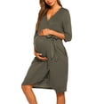 thumbnail image 1 of Ekouaer Maternity Robe Nursing Robes for Hospital Labor Delivery V Neck Pregnancy Bathrobe Womens Postpartum Nightgown, 1 of 6