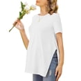 thumbnail image 1 of Ekouaer Women's Maternity Shirts Short Sleeve Pregnancy Tops Blouses Split Side Casual Crewneck Pregnant Tunic Tee, 1 of 7