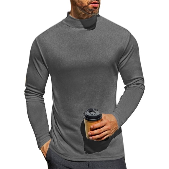 Ekouaer Men' Mock Turtleneck Long Sleeve Turtle Neck Tops Lightweight Undershirt Thermal Sweater Shirts