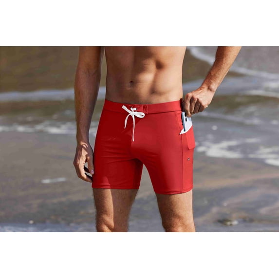 Ekouaer Men' Sqaure Leg Swim Brief Swimsuit Surfing Trunks Swimming Briefs Bathing Suit Quick Dry Swim Trunks
