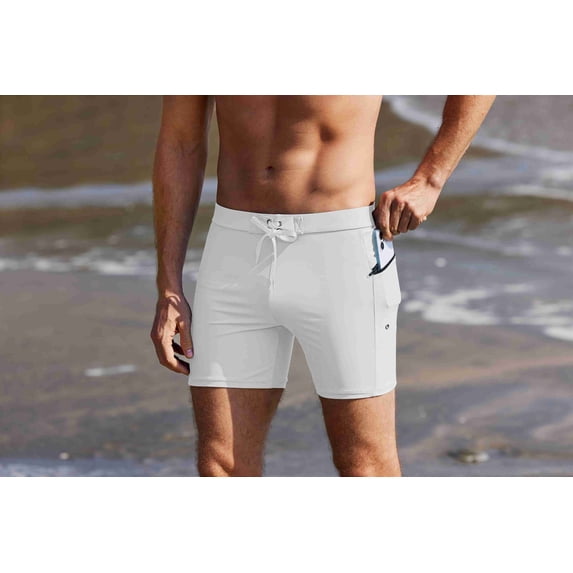 Ekouaer Men' Sqaure Leg Swim Brief Swimsuit Surfing Trunks Swimming Briefs Bathing Suit Quick Dry Swim Trunks
