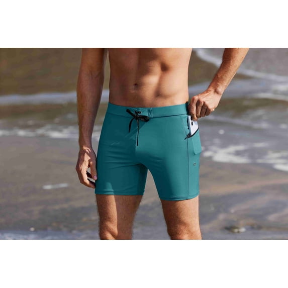 Ekouaer Men' Sqaure Leg Swim Brief Swimsuit Surfing Trunks Swimming Briefs Bathing Suit Quick Dry Swim Trunks