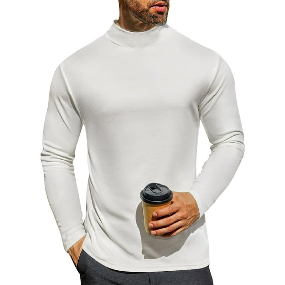 Ekouaer Men's Mock Turtleneck Long Sleeve Turtle Neck Tops Lightweight Undershirt Thermal Sweater Shirts
