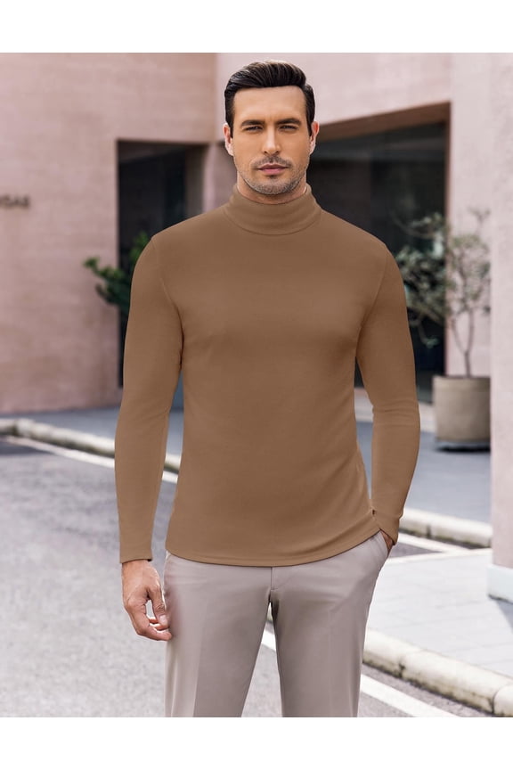 Men's Turtleneck Long Sleeve Turtle Neck Shirts Basic Lightweight Undershirt Thermal Pullover Sweater