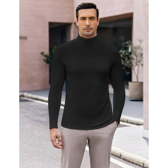 Ekouaer Men's Turtleneck Long Sleeve Turtle Neck Shirts