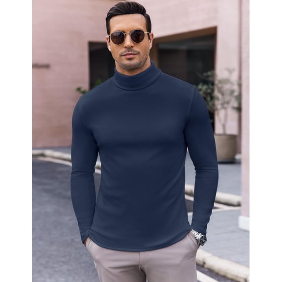 Ekouaer Men's Turtleneck Long Sleeve Turtle Neck Shirts Basic Lightweight Undershirt Thermal Pullover Sweater