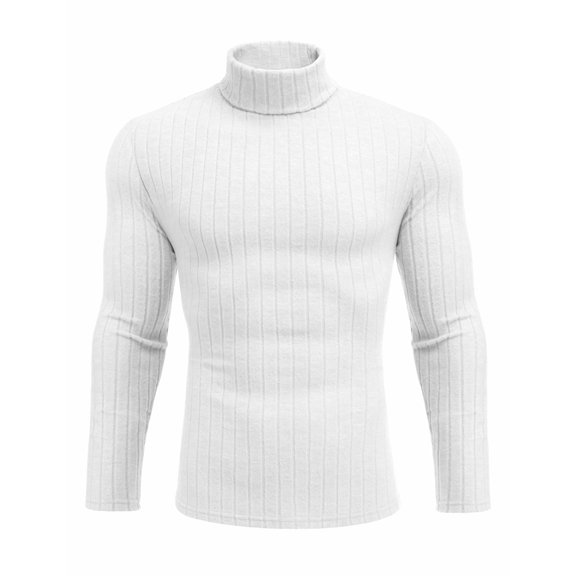Ekouaer Mens Mock Neck Long Sleeve Tees Slim Fit Knit Pullovers Soft Fleece Ribbed Thermal Base Layer Tops