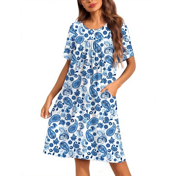 Ekouaer Moo Moos for Women Button House Dresses with Pockets Mumu