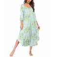 thumbnail image 1 of Ekouaer Nightgown for Women Long Nightshirt Maxi Sleepshirts V Neck Loungewear 3/4 Sleeve Sleepwear Full Length Sleep Dress, 1 of 6