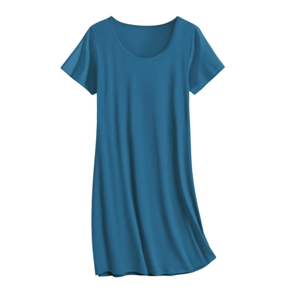 Ekouaer Nightgowns for Women Cotton Sleepshirts Short Sleeve Nightshirt Tshirt Night Gown Casual Sleepdress Comfy Nightdress