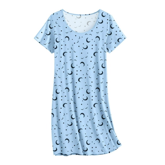 Ekouaer Nightgowns for Women Cotton Sleepshirts Short Sleeve Nightshirt Tshirt Night Gown Casual Sleepdress Comfy Nightdress
