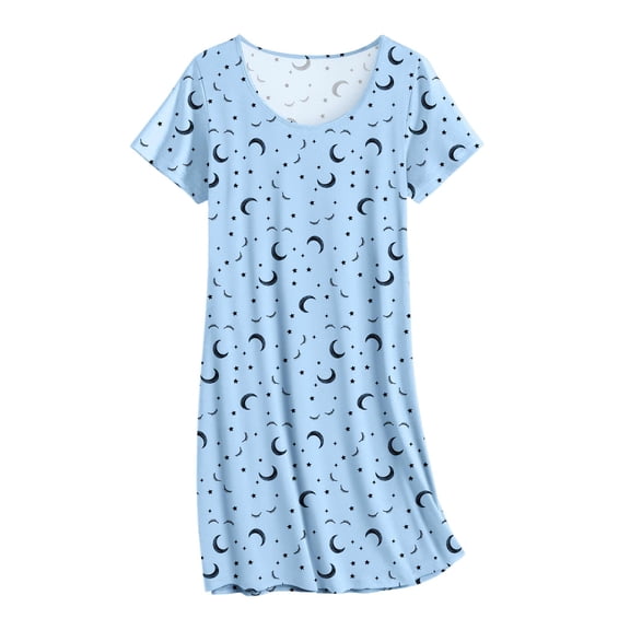 Ekouaer Nightgowns for Women Cotton Sleepshirts Short Sleeve Nightshirt Tshirt Night Gown Casual Sleepdress Comfy Nightdress