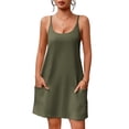 thumbnail image 1 of Ekouaer Nightgowns for Women Cotton Sleepwear Adjustable Spaghetti Strap Sleepshirt Racerback Sleep Dress with Pockets, 1 of 6