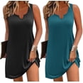 thumbnail image 1 of Ekouaer Nightgowns for Women 2 Pack Tank Night Gown Sleeveless Sleep Shirt V Neck Chemise Soft Night Shirt Ladies Sleep Dress, 1 of 6