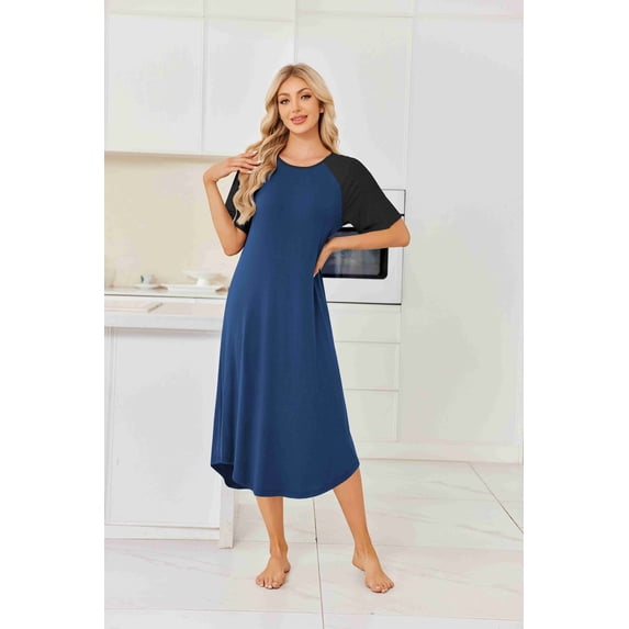 Ekouaer Nightgowns for Women Bamboo Viscose House Dress Long Night Gowns Short Sleeve Sleepshirt Soft Sleepwear