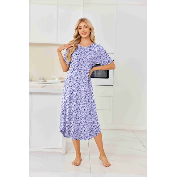 Ekouaer Nightgowns for Women Bamboo Viscose House Dress Long Night Gowns Short Sleeve Sleepshirt Soft Sleepwear