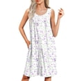 thumbnail image 1 of Ekouaer Nightgowns for Women Button Up Sleepshirt Tank Sleeveless Nightshirt Soft Sleepwear with Pockets, 1 of 5