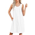 thumbnail image 1 of Ekouaer Nightgowns for Women Button Up Sleepshirt Tank Sleeveless Nightshirt Soft Sleepwear with Pockets, 1 of 6