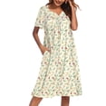 thumbnail image 1 of Ekouaer Nightgowns for Women Cotton House Dress with Pockets Short Sleeve Mumu Dress Embroidered Lounge Dress, 1 of 6