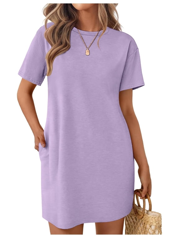 Nightgowns for Women Cotton Sleep Shirts Tshirt Nightshirt Casual Sleepdress Sleepwear with Pockets