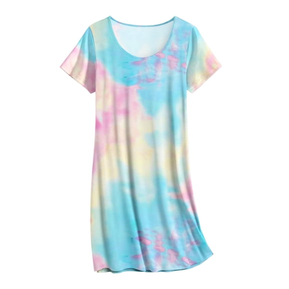 Ekouaer Nightgowns for Women Cotton Sleepshirts Short Sleeve Nightshirt Tshirt Night Gown Casual Sleepdress Comfy Nightdress