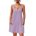 thumbnail image 1 of Ekouaer Nightgowns for Women Cotton Sleepwear Adjustable Spaghetti Strap Sleepshirt Racerback Sleep Dress with Pockets, 1 of 6