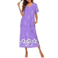 thumbnail image 1 of Ekouaer Nightgowns for Women Short Sleeve Night Shirts Full Length Night Gowns with Pockets, 1 of 6