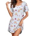 thumbnail image 1 of Ekouaer Nightgowns for Women Short Sleeve Sleep Shirts V Neck Nightshirts Soft Sleepshirt Caual T Shirt Sleepdress, 1 of 5
