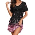 thumbnail image 1 of Ekouaer Nightgowns for Women Short Sleeve Sleepshirts V Neck Night Gown, 1 of 6