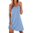 thumbnail image 1 of Ekouaer Nightgowns for Women Sleeveless Night Shirts Tank Night Gowns V Neck Chemise Pleated Sleep Shirt Soft Sleep Dress, 1 of 6