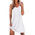 thumbnail image 1 of Ekouaer Nightgowns for Women Sleeveless Sleep Shirt Tank Night Gown V Neck Chemise Pleated Night Shirt Soft Sleep Dress, 1 of 6